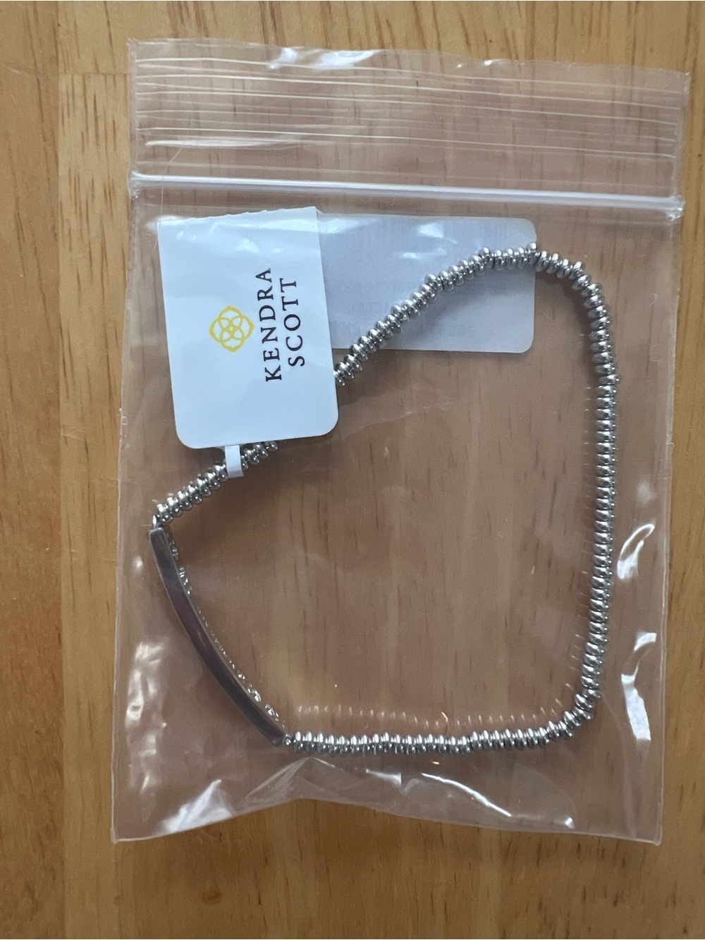 Kendra Scott Silver Beaded Stretch Bracelet with Bar Accent